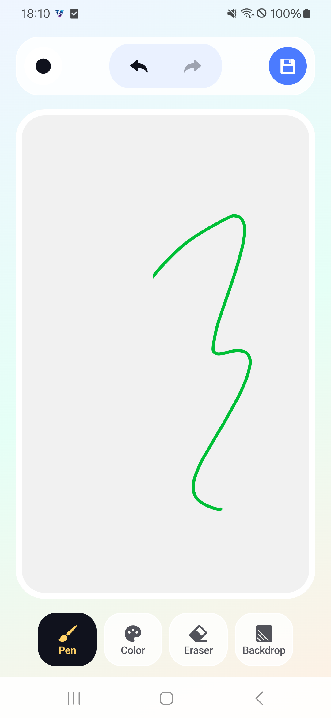 NoveToon pen tool on a blank canvas