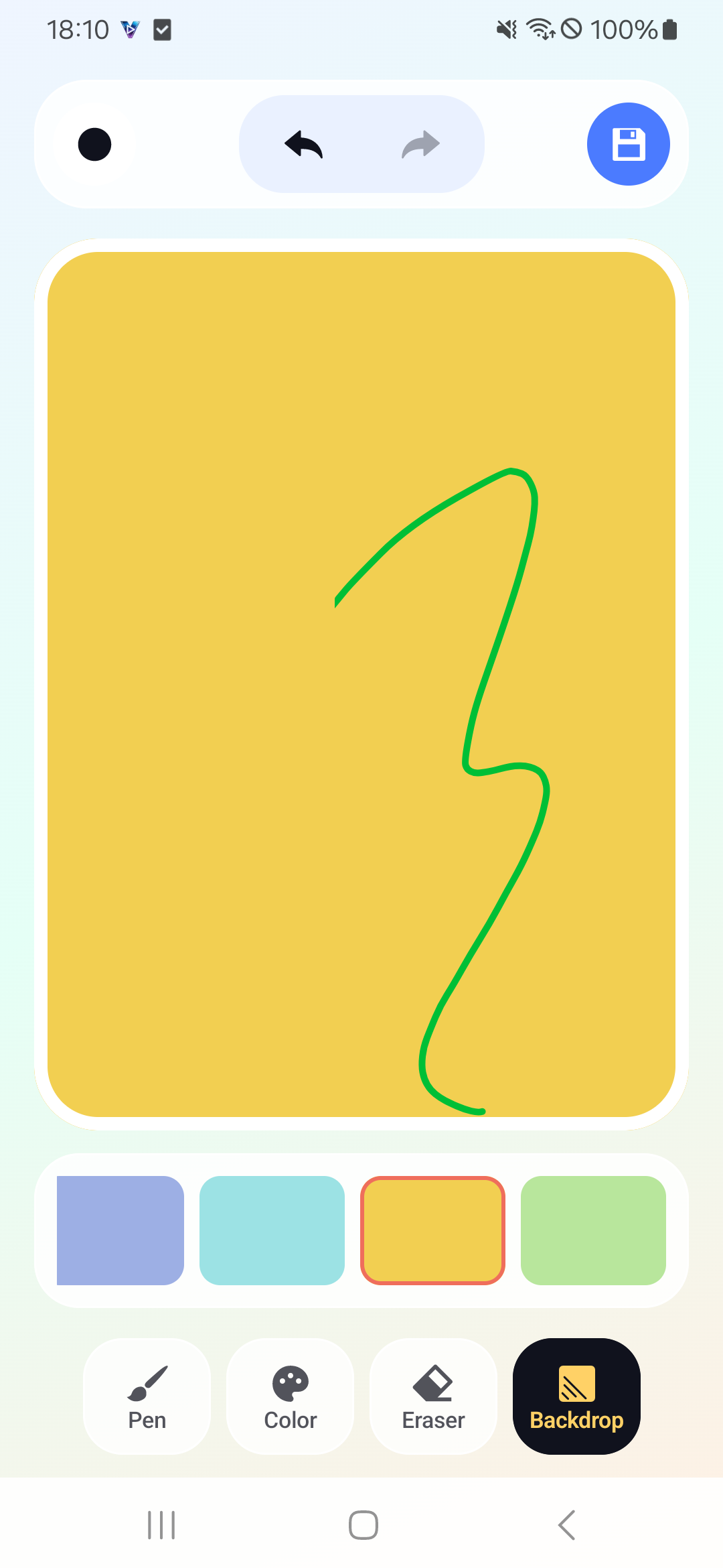NoveToon canvas with yellow background selected