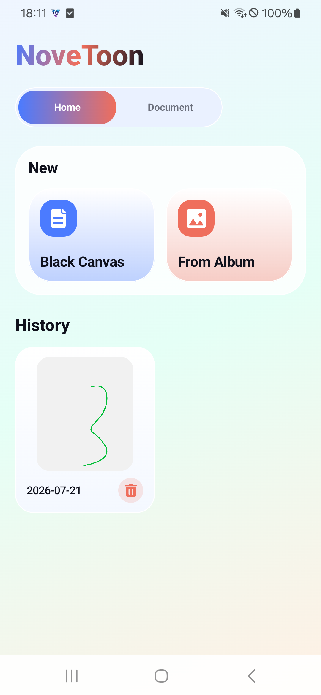 NoveToon drawing history